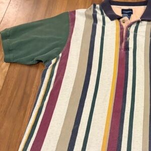 Vintage Catalina 90s Striped Polo Shirt Oversized XL Multicolor Textured